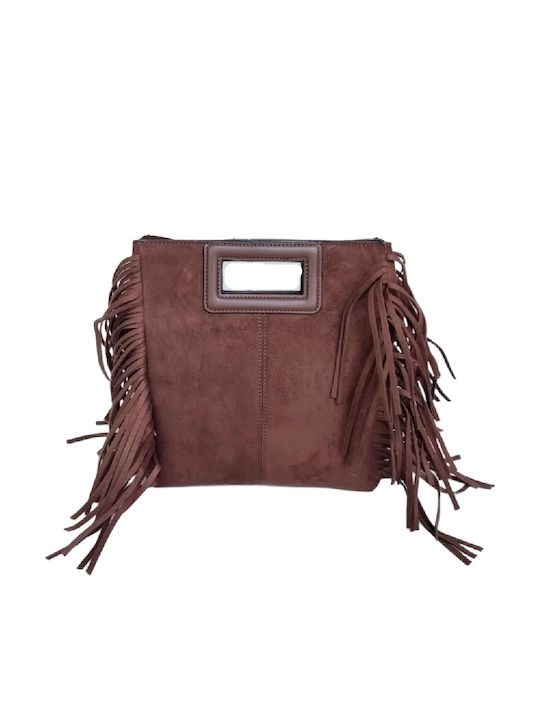 Knitted Women's Shoulder Crossbody Bag Suede Brown