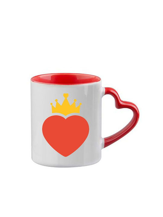 Tasse Alice Rote Henkel Herz Innenraum