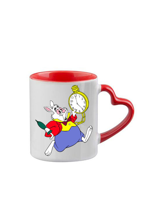 Tasse Alice Rote Henkel Herz Innenraum