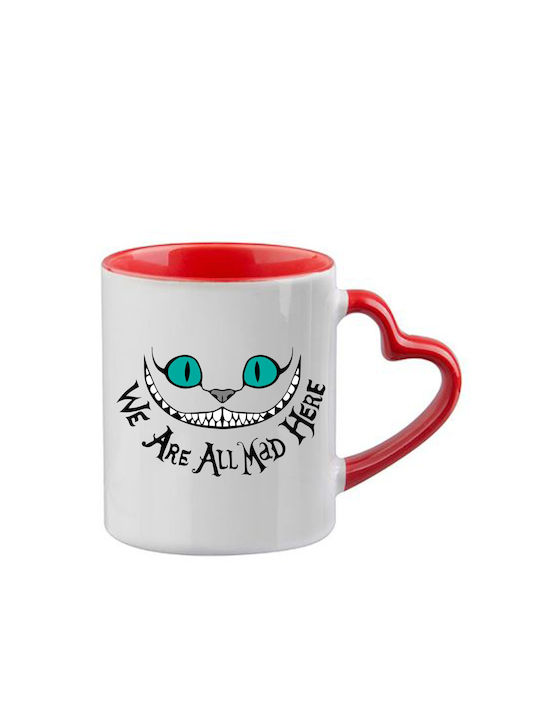 Tasse Alice Rote Henkel Herz Innenraum