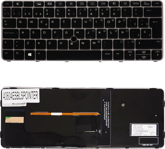 Tastatură Spaniolă Pentru Laptop Tastatură Laptop Hp Elitebook 820 G3 828 G3 820 G4 828 G4 725 G3 725 G4 Z440 826631-201 6037b0113001 6037b0113601 815391-001 Este Retroiluminat Pointer Negru Cadru Argintiu Cod.40604esblpointer
