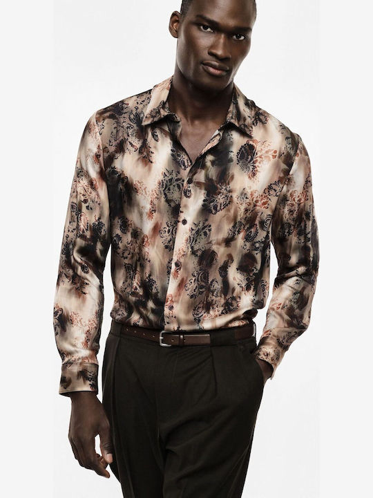 Long Sleeve Shirt in Regular Fit Floral Multicolour