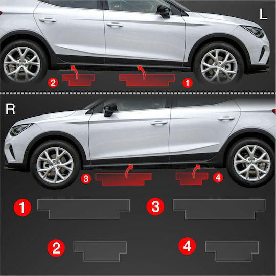 Grizzglass Protective Film Side Skirt Bodyshield Seat Arona 2021-2025 4in1