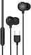 Maxell In-bax In Ear Handsfree Слушалки с USB-C Щекер Черни