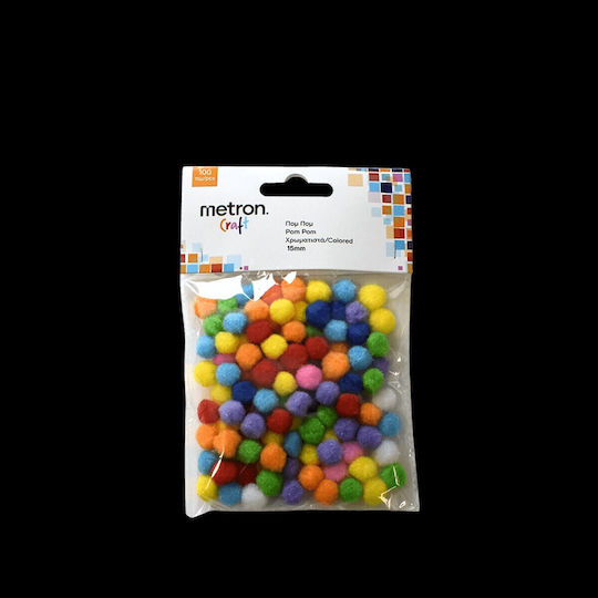 Metron Craft Пом Пом Blister 100 Бройки 1.5см Асорти 12 Бройки