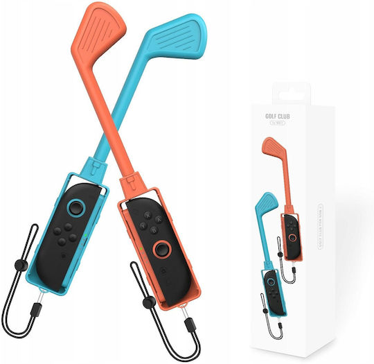2x Golf Club Sticks Golf Joy-con Nintendo Switch 2 Nsw 2 Blue Orange Jys-ns2265