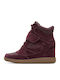 Ghete Dama de Piele cu Platformă Burgundy