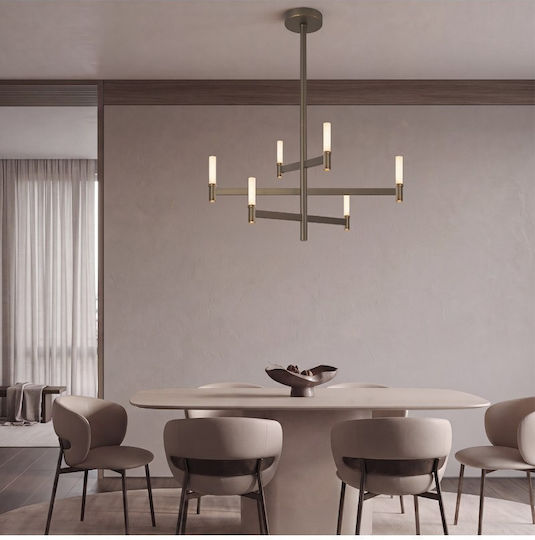 Zambelis Lights Κρεμαστό Φωτιστικό Μπρούτζινο LED 85x60x133.5εκ.