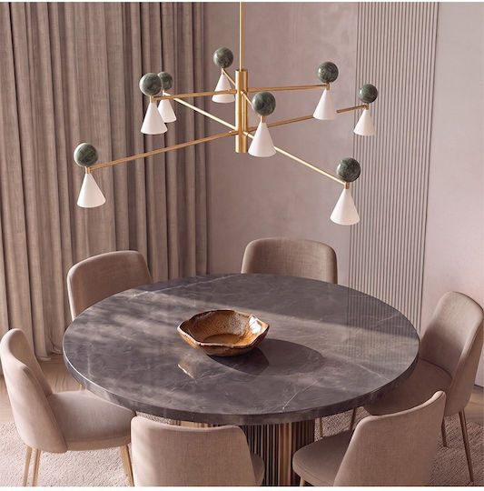 Zambelis Lights Goldene LED-Pendelleuchte 112x140x80 cm