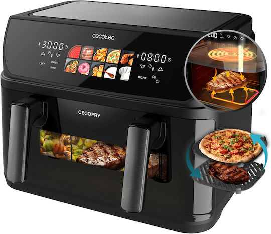 Cecotec Cecofry & Grill Duoheat 10000 Air Fryer με Διπλό Αποσπώμενο Κάδο 10lt Γκρι