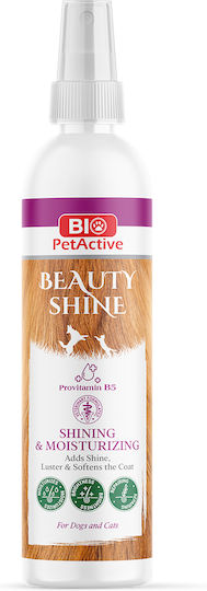 Bio Petactive Beauty Shine Spray Hidratant Pentru Îngrijirea Blănii Câini Pisici Descurcare Noduri Strălucire Fără Alcool Parabeni