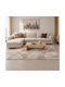 Saray Home Geometrisches Wohnzimmer Teppich Rechteckig Zottelig Beiges 160x220cm