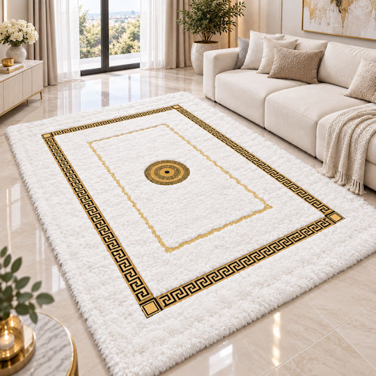 My Home Luxury Luxury Wohnzimmer Teppich Rechteckig Zottelig Weiß 60x90cm