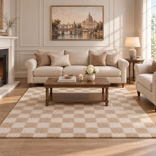Saray Home Mosaic Wohnzimmer Teppich Rechteckig Zottelig Beiges 200x250cm