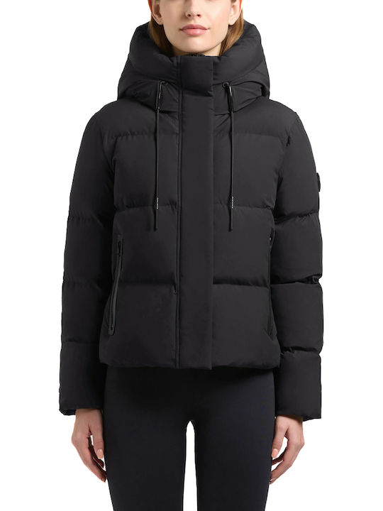 Women's Puffer Jacket Windproof for Winter Anthracite