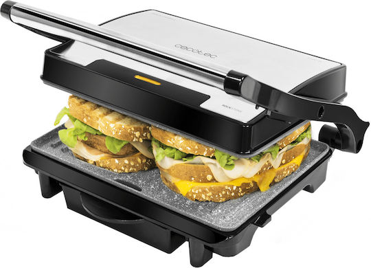 Cecotec Rock'nGrill Rapid Τοστιέρα με Αντικολλητικές Αποσπώμενες Πλάκες για 2 Τοστ 1500W Inox