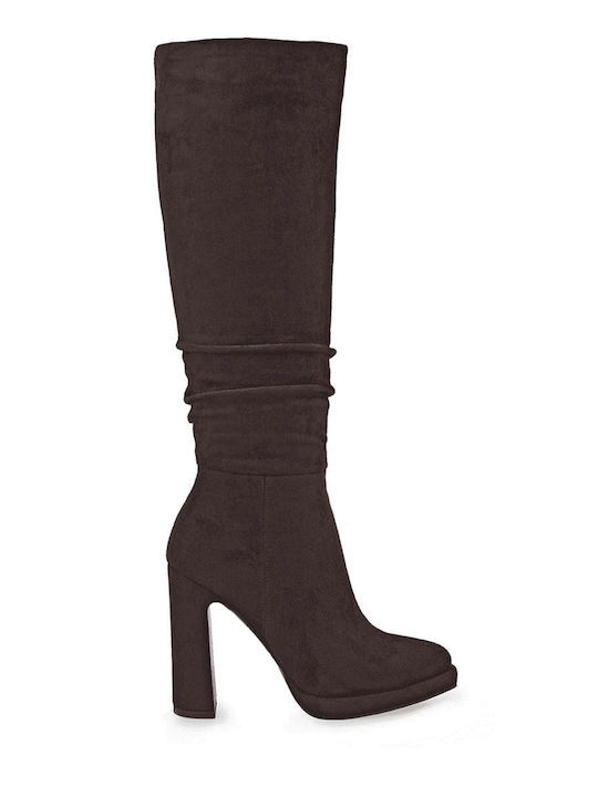 Seven Suede Γυναικείες Μπότες Καφέ