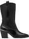 Leder Damenstiefel Schwarz