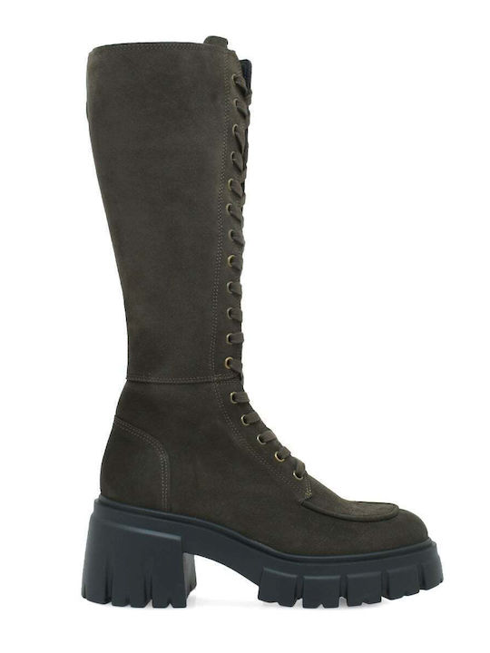 Tsakiris Mallas Wildleder Damenstiefel mit Hohe...