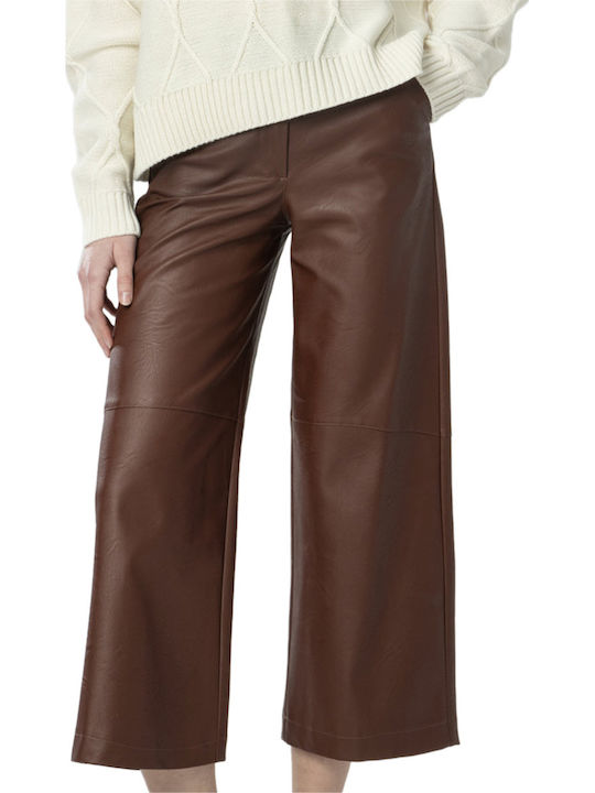 Moutaki Women's High-Waisted Trousers in a Relaxed Fit Brown