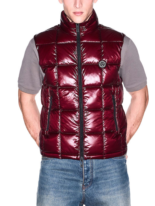 Ärmelloses Puffer Jacke Burgundisch