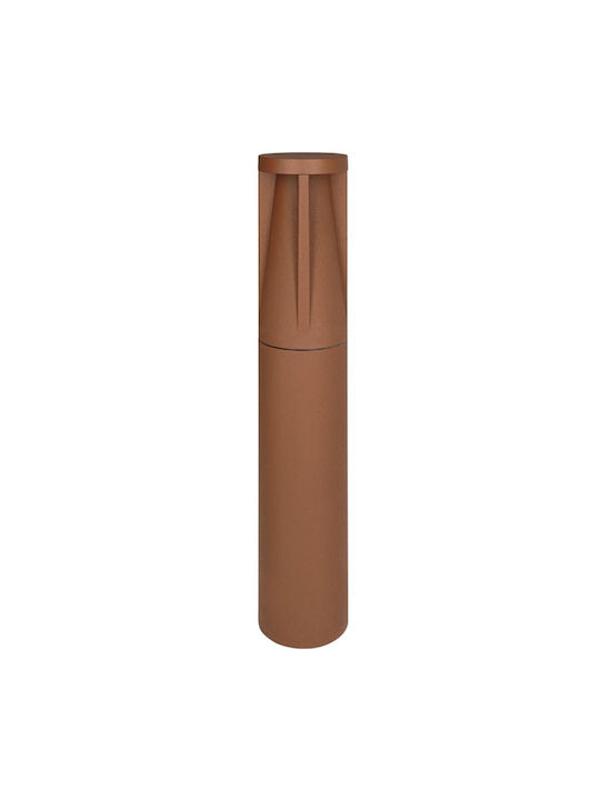 Zambelis Lights Outdoor Small Post LED Floor Lamp 10W With Warm White Light IP65 Brown
