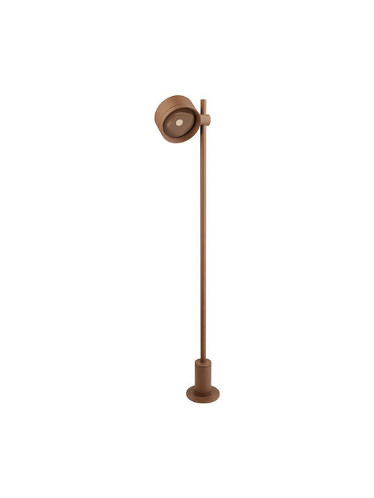 Zambelis Lights Outdoor Small Post LED Floor Lamp 9W With Warm White Light IP65 Brown