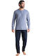 Relax Anatomic Pijama de iarnă pentru bărbați albastru deschis/albastru