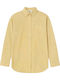 Long Sleeve Women's Cotton Shirt Yellow Striped