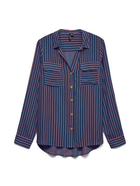 Vero Moda Langärmeliges Damenhemd Marineblau