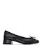 Leder Pumps mit niedrigem Absatz Schwarz