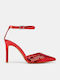 Spitze Zehe Pumps mit Riemchen & Hochhackige Rote