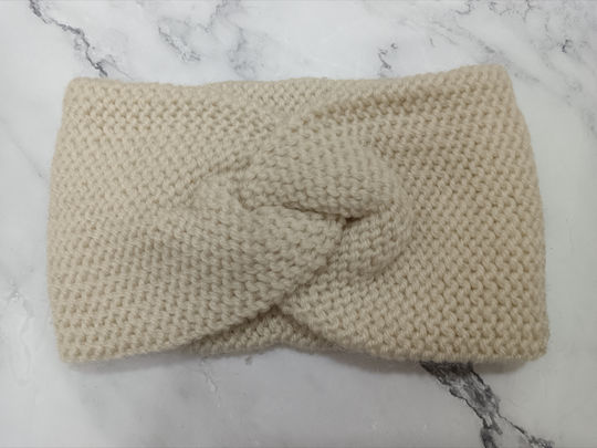 Women's Knitted Headband in Beige Color