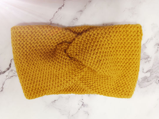 Unisex Headband Knitted in Yellow Color