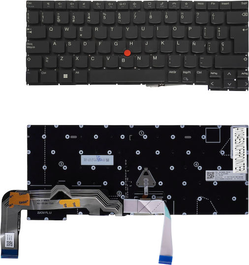 Tastatură Spaniolă Pentru Laptop Spanish Laptop Keyboard Lenovo Thinkpad T14s Gen 3 E14 R14 Gen5 T14p Gen1 Sn21d68484 Pk132as2b00 5m11h88947 5m11h88946 5m11h88945 5m11h88944 Es Fără Cadru Cu Trackpoint Negru Κωδ.41094esnofrpointer