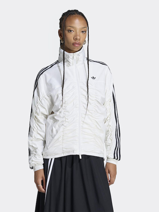 Sporty Ruched Γυναικείο Track Jacket Μπεζ