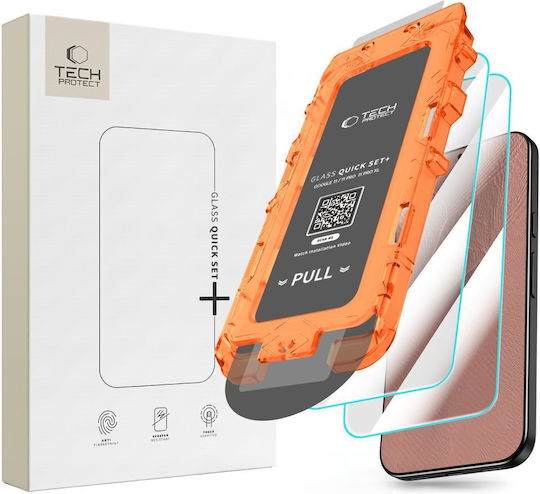 Закалено стъкло Tech-Protect Quick Set+ 2 броя Google Pixel 9 Pro XL 10 Pro XL 11 Pro XL Прозрачно 5906302343416
