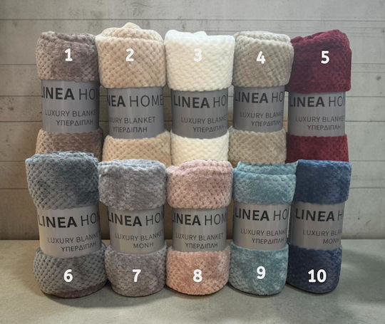 Linea Home Odeon Κουβέρτα Βελουτέ Μονή 160x220εκ. Εκρού