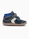 Παιδικά Sneakers High με Σκρατς Navy Μπλε
