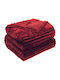 Sherpa Blanket Super Double 220x240cm Red