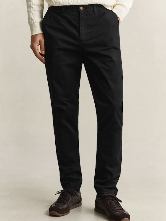 Gant Ανδρικό Παντελόνι Chino Slim Fit Μαυρο
