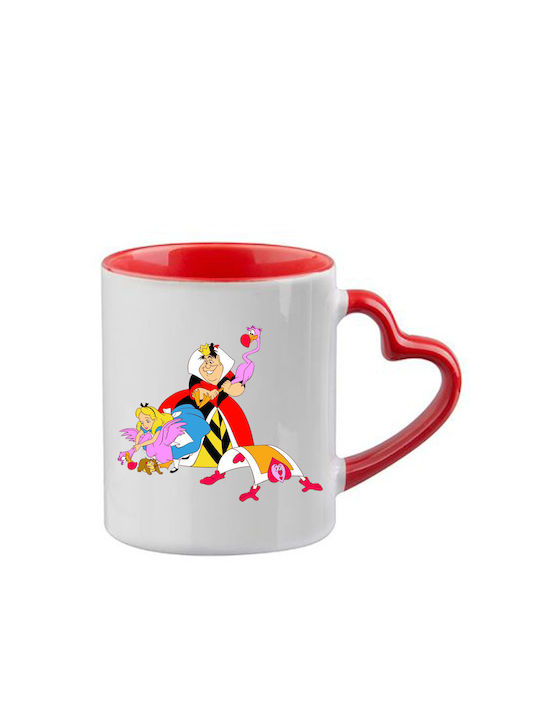 Tasse Alice Rote Henkel Herz Innenraum