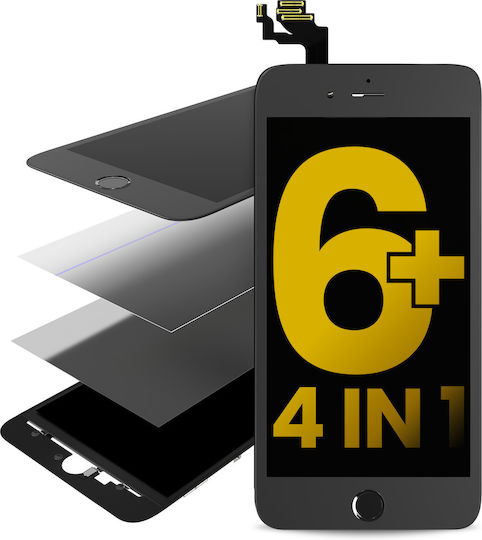 4 In 1 Front Glass + Frame + Polarizer + Oca Pre-installed Iphone 6 Plus Black 2 Pack