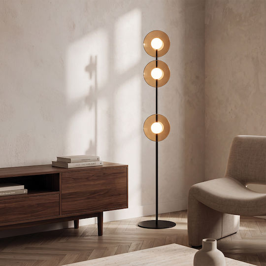 Zambelis Lights Tapel LED Φωτιστικό Δαπέδου Υ260εκ. με Θερμό Λευκό Φως Μαύρο Ματ, Κεχριμπαρί