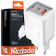 Mcdodo Зарядно устройство Без Кабел с USB-A Порт и 2 USB-C Порта 67W Power Delivery Сив (CH-0971)