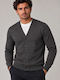 Men's Knitted Cardigan with Buttons Grey