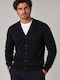 Men's Knitted Cardigan with Buttons Black