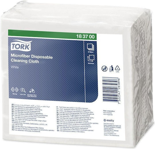 Tork Cleaning Cloths with Microfibers General Use White 40 Pieces
