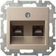 Liregus Двоен мрежов контакт RJ45 Cat6 в бял цвят