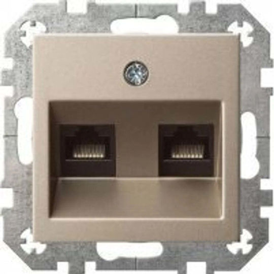 Liregus Двоен мрежов контакт RJ45 Cat6 в бял цвят